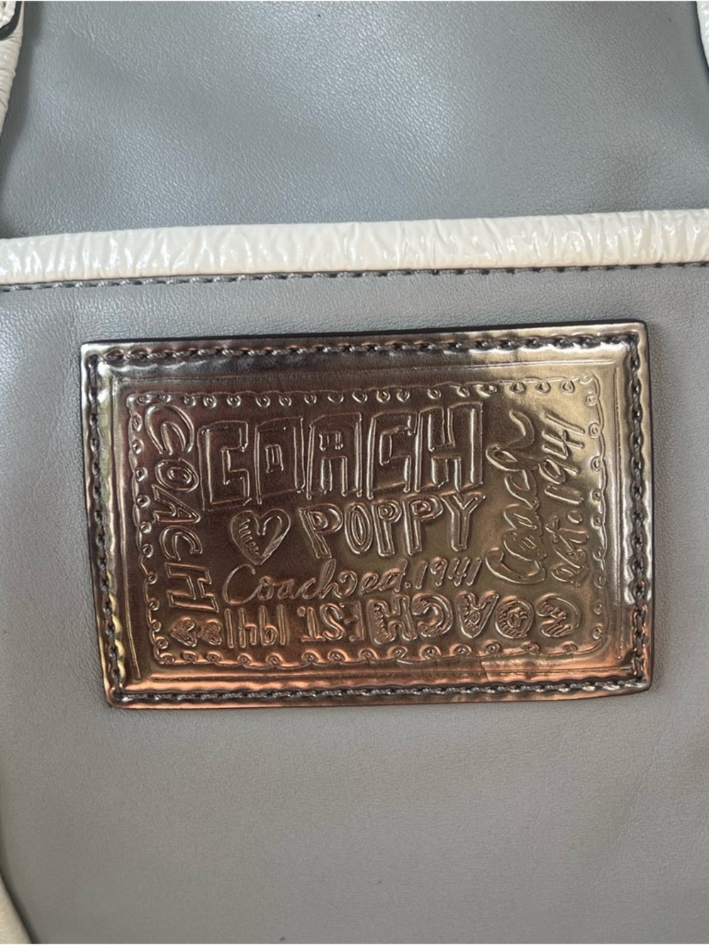 Coach Poppy with White Trim and Silver Hardware - Picture 2 of 15